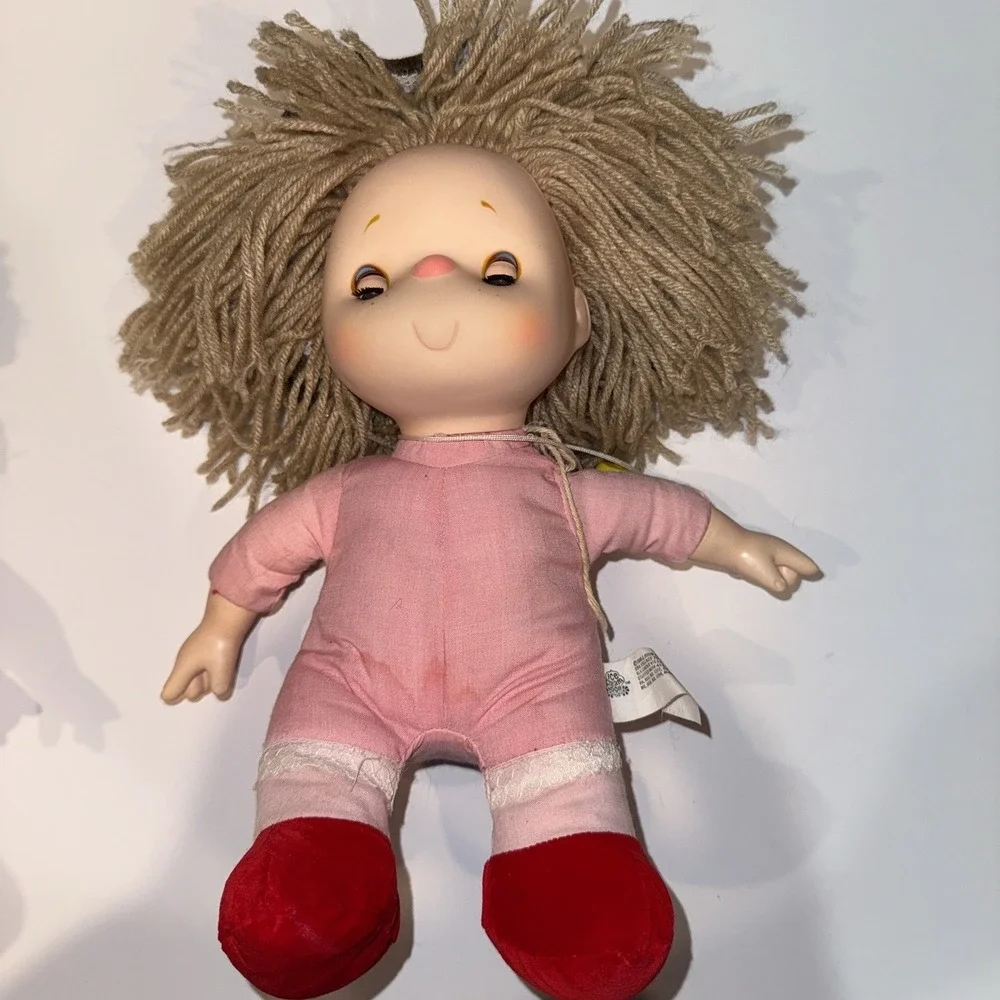 Vintage 1980 J Shin Ice Cream Doll Lot of 2 Boy Girl Plaid Dress Outfits 11